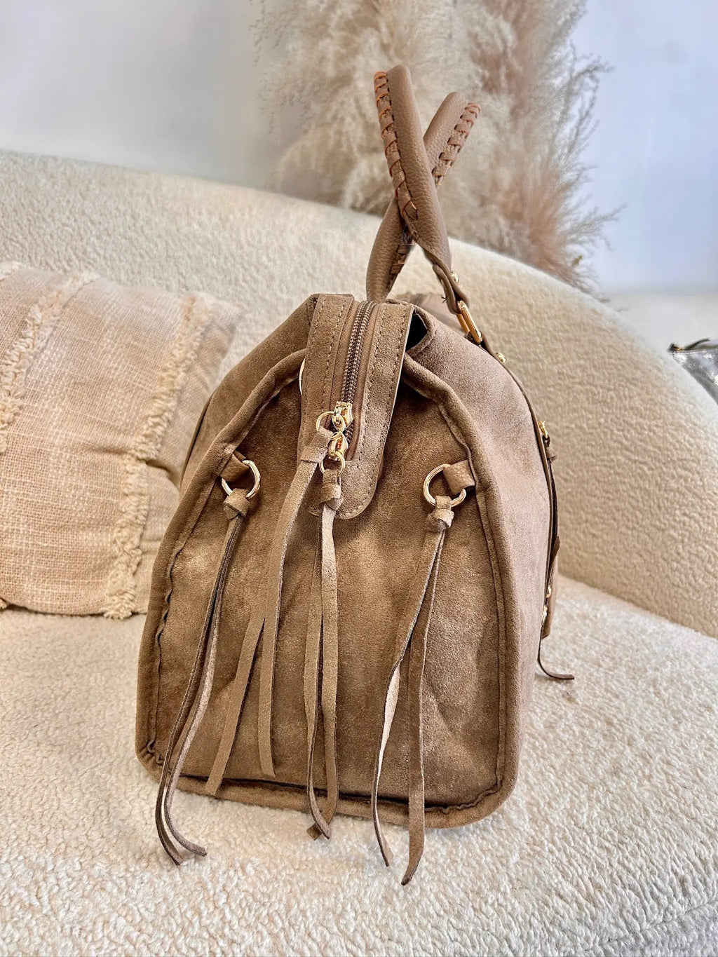 Sac Elsa suédine beige XXL