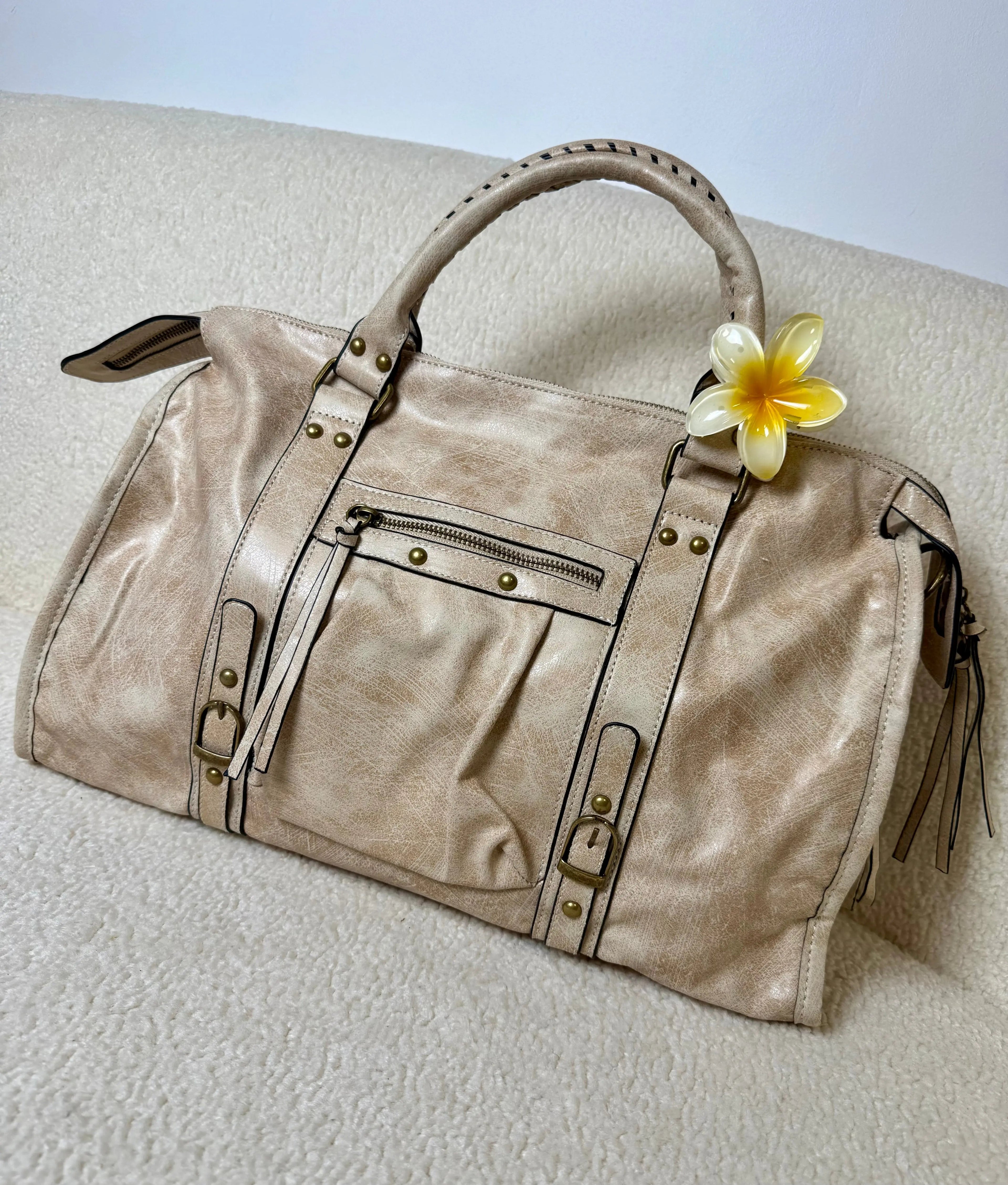 Sac Elsa XXL brillant beige