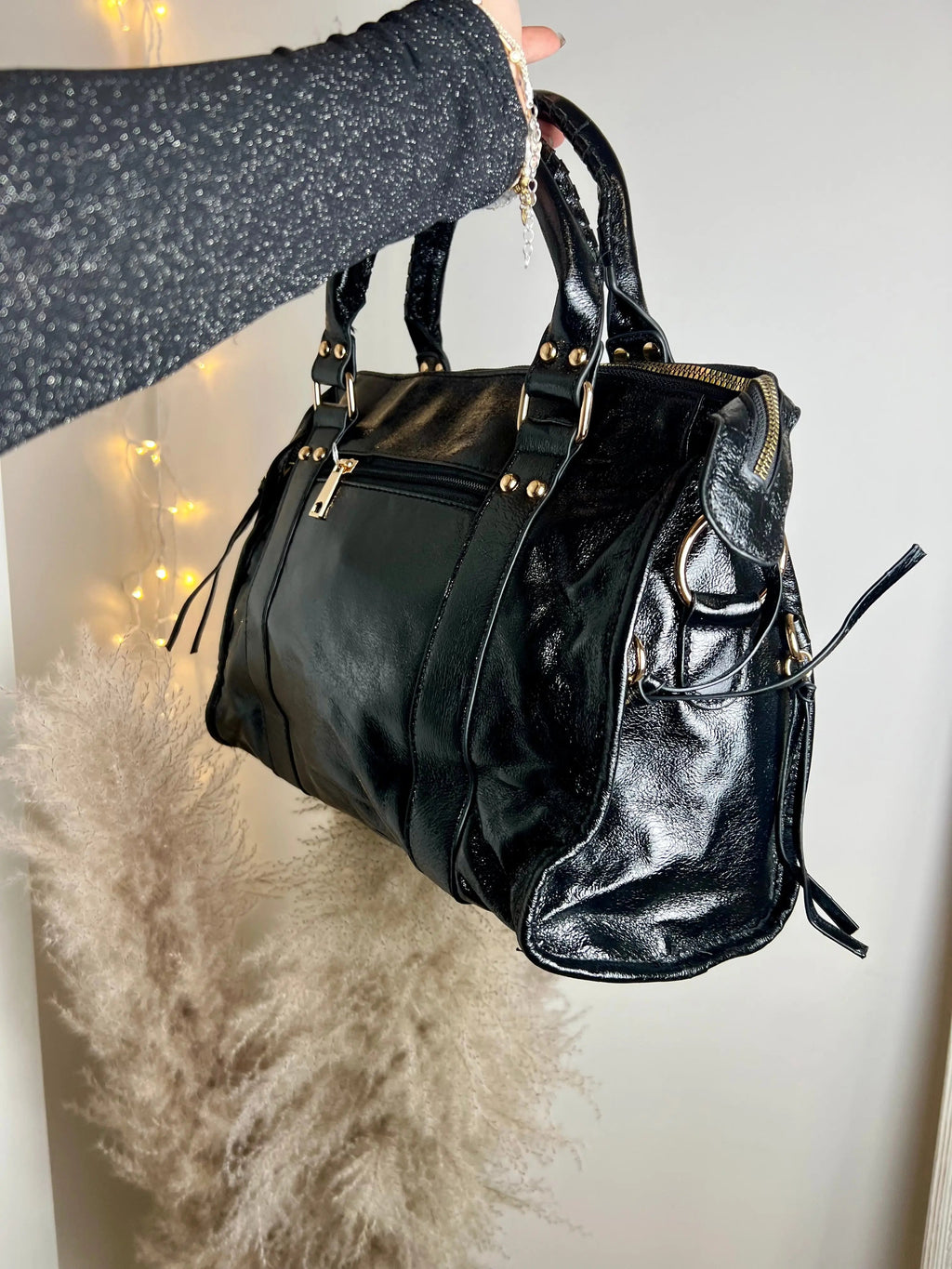 Sac Elsa paillettes noir XL