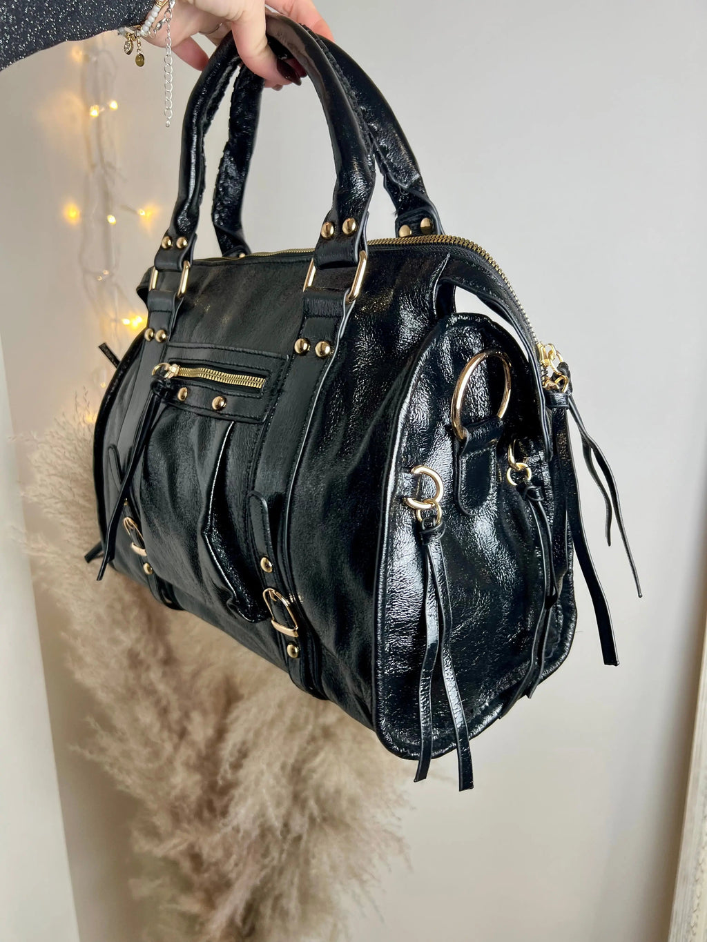 Sac Elsa paillettes noir XL