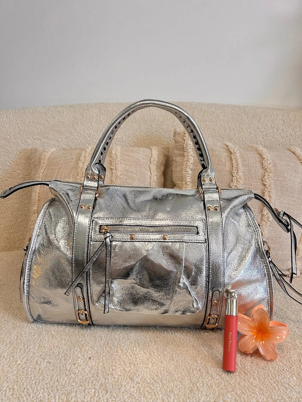 Sac Elsa paillettes silver XL