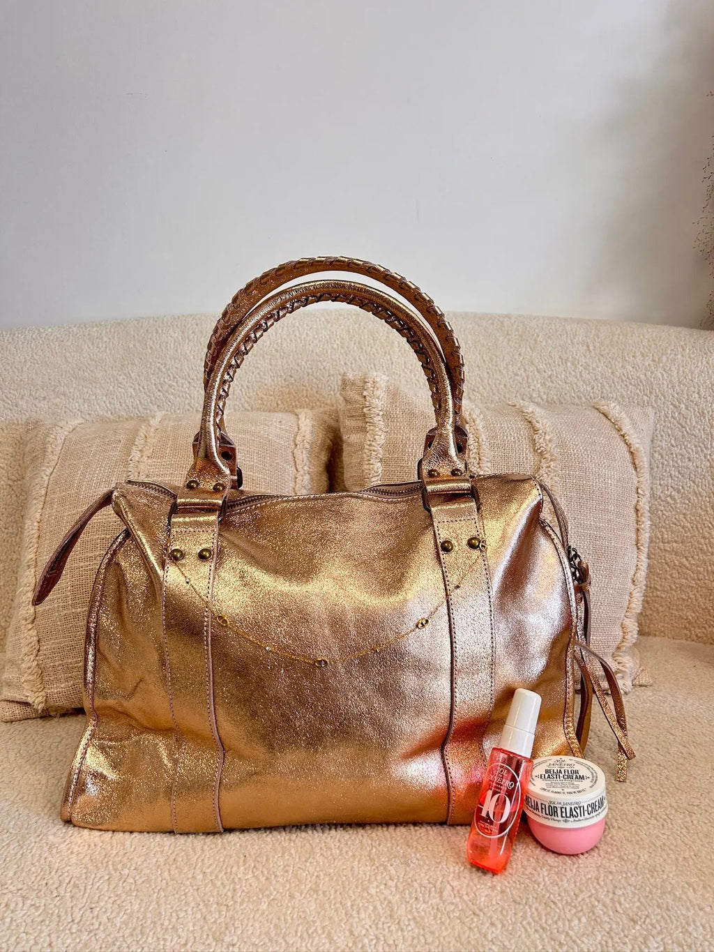 Sac Mila cuir champagne XXL