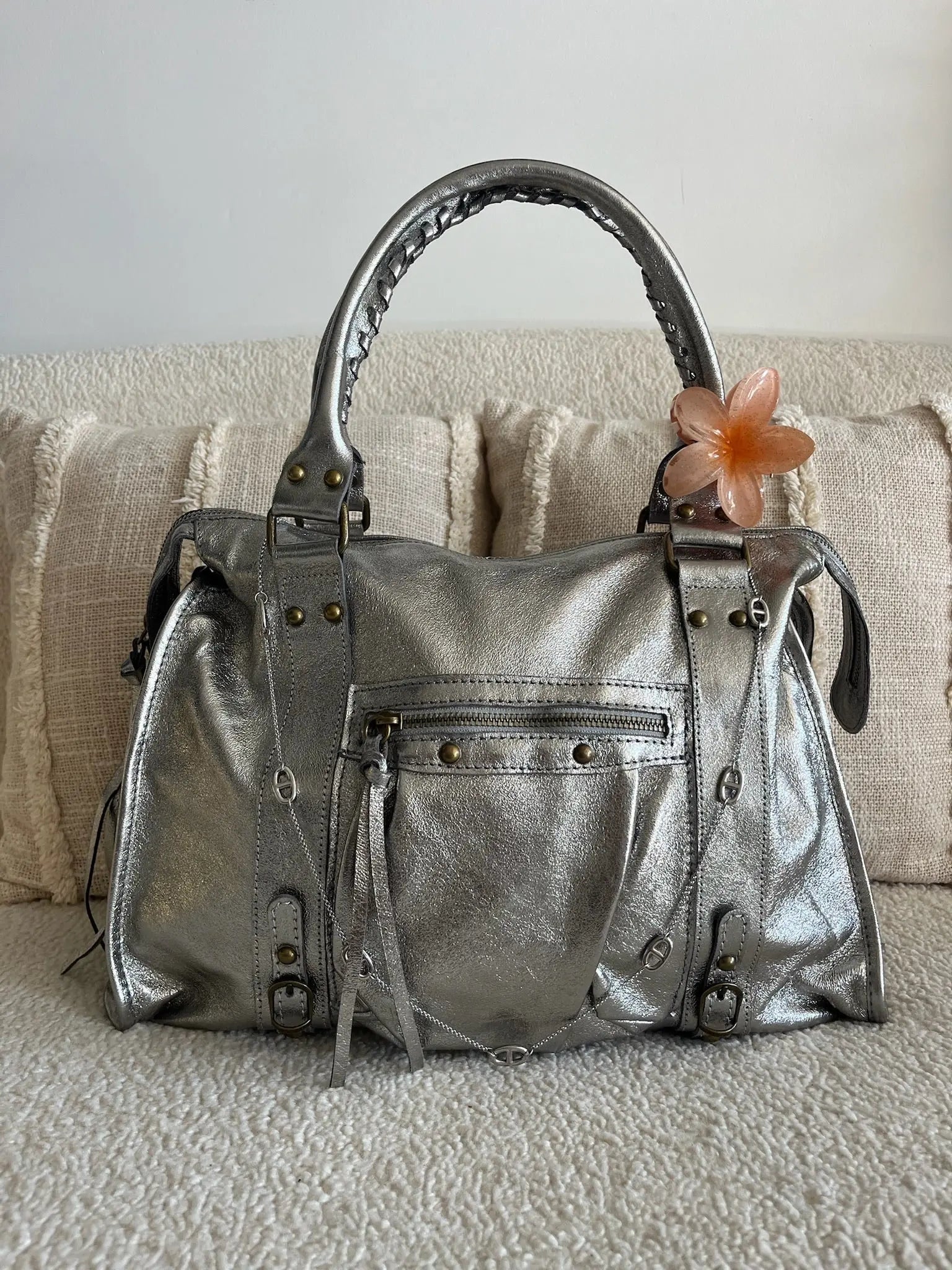 Sac Mila cuir silver XXL