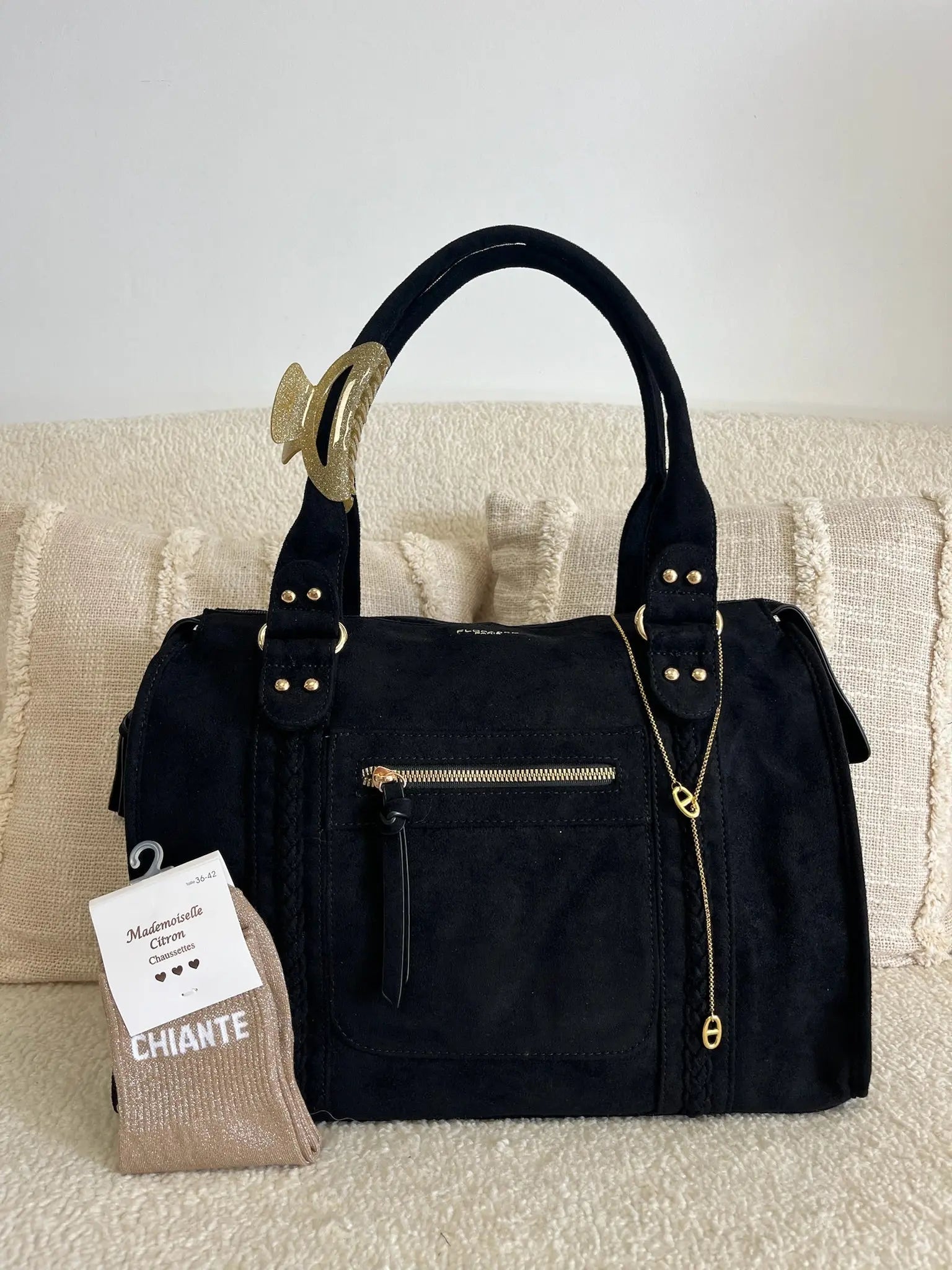 Sac Nina suédine noir précommande expédition prévue le 21/08